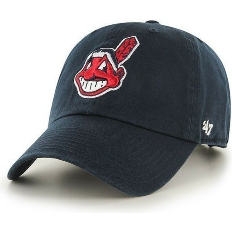 47-brand-curved-brim-cleveland-indians-mlb-clean-up-navy-blue-cap