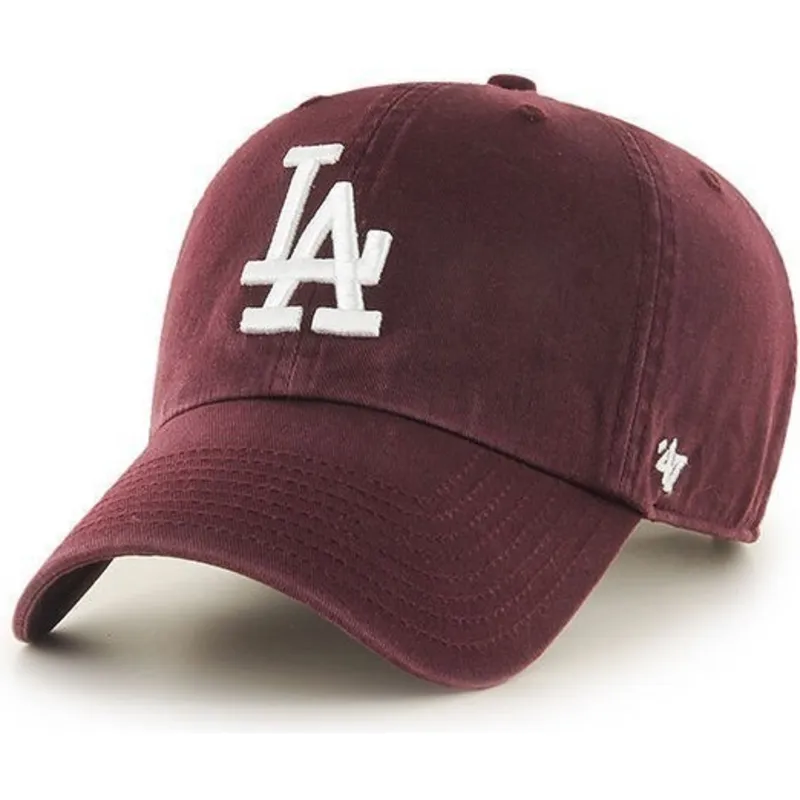 gebogene-weinrote-kappe-der-los-angeles-dodgers-mlb-clean-up-von-47-brand gebogene-weinrote-kappe-der-los-angeles-dodgers-mlb-clean-up-von-47-brand