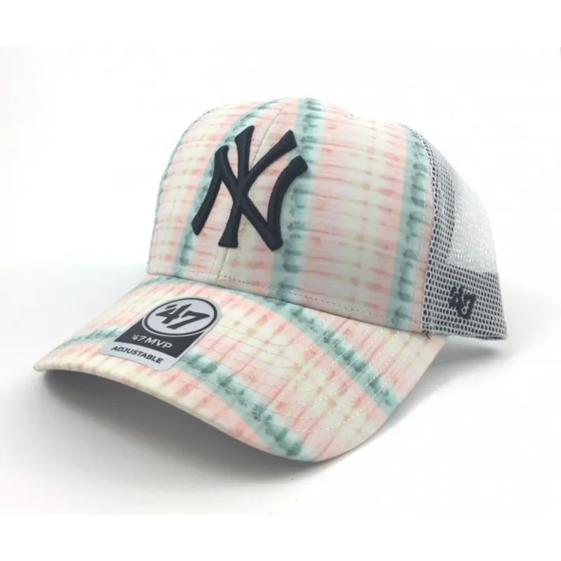 mutzen-gebogen-rosa-snapback-estampado-de-flores-der-new-york-yankees-mlb-von-47-brand