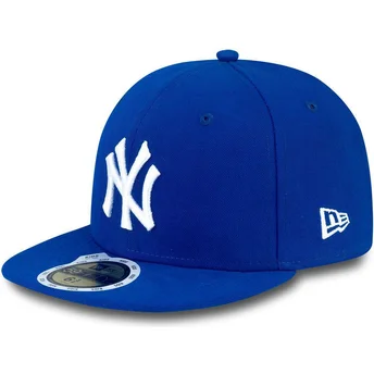 mutzen-flach-blau-angepasst-fur-kinder-59fifty-essential-der-new-york-yankees-mlb-von-new-era