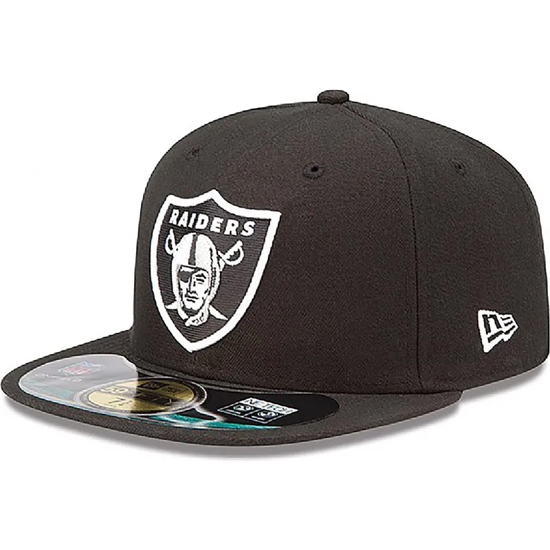 mutzen-flach-schwarz-angepasst-59fifty-authentic-on-field-game-der-las-vegas-raiders-nfl-von-new-era