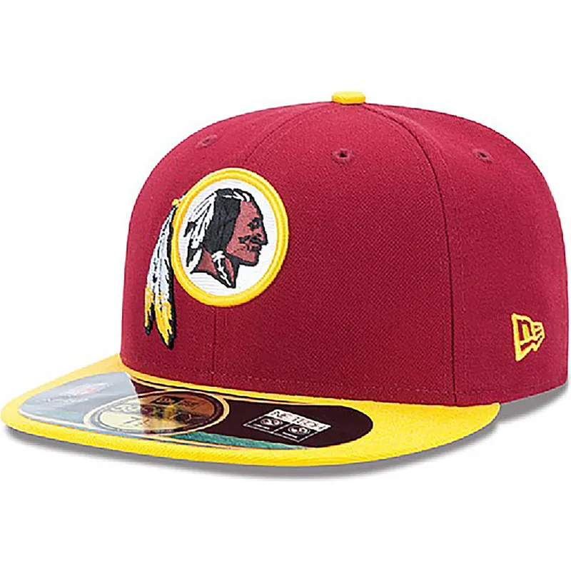 mutzen-flach-rot-angepasst-59fifty-authentic-on-field-game-der-washington-commanders-nfl-von-new-era