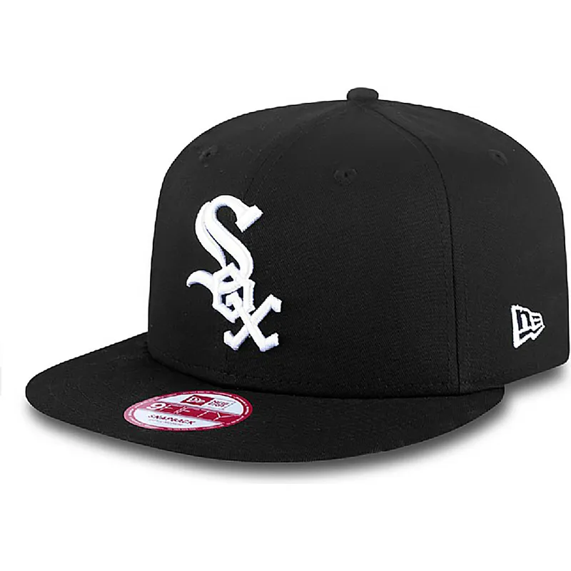 mutzen-flach-schwarz-snapback-9fifty-essential-der-chicago-white-sox-mlb-von-new-era