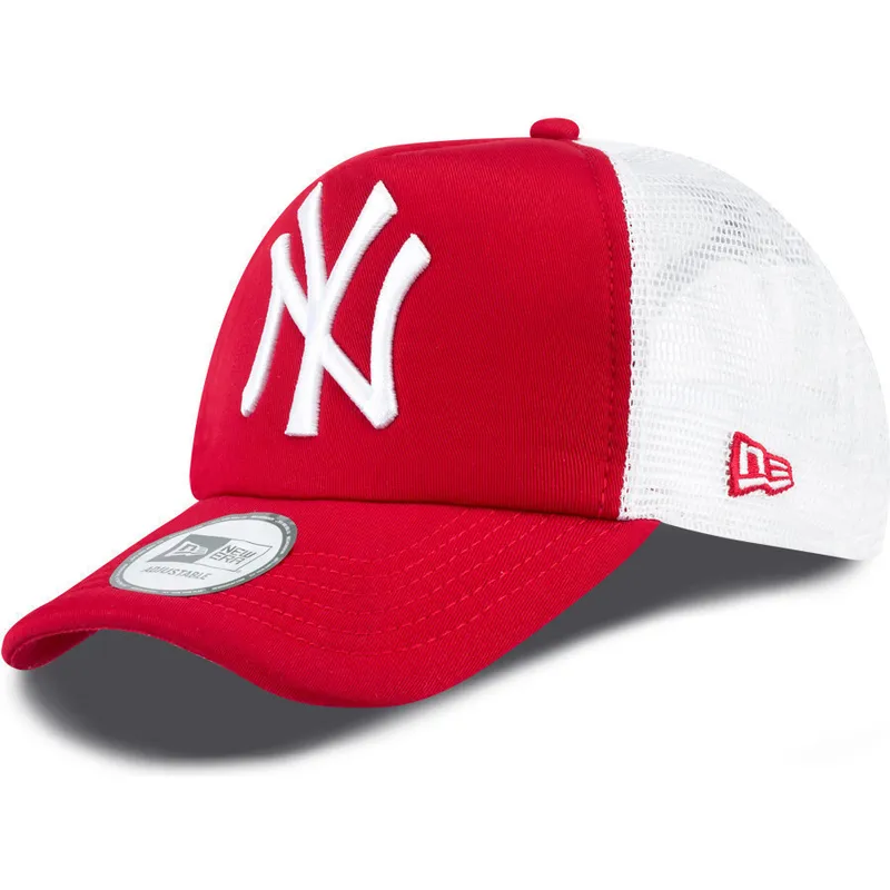mutzen-gebogen-rot-snapback-clean-a-frame-der-new-york-yankees-mlb-von-new-era